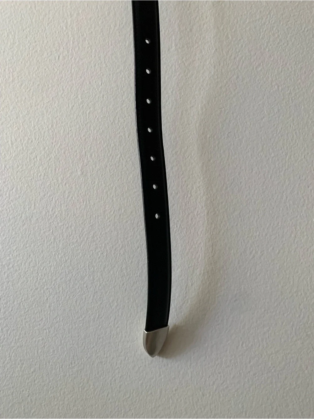 NEW Babaton Classic Black Leather Belt with Brushed Silver Buckle